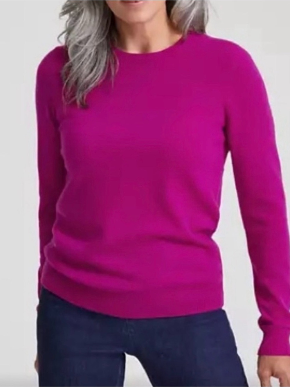 J. Crew Women's Crewneck Sweater in Vivid Fuchsia